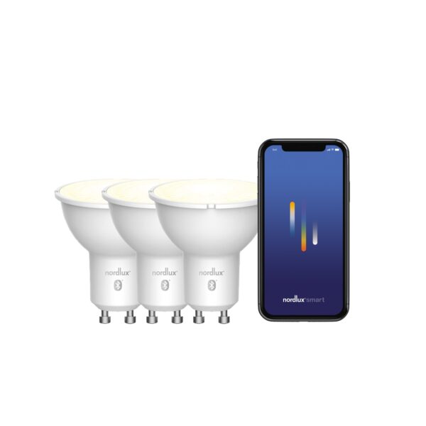 Zestaw 3 żarówek LED Nordlux SMART GU10 PAR16 2200-6500 K 420 lm — przezroczysty, 2270031000