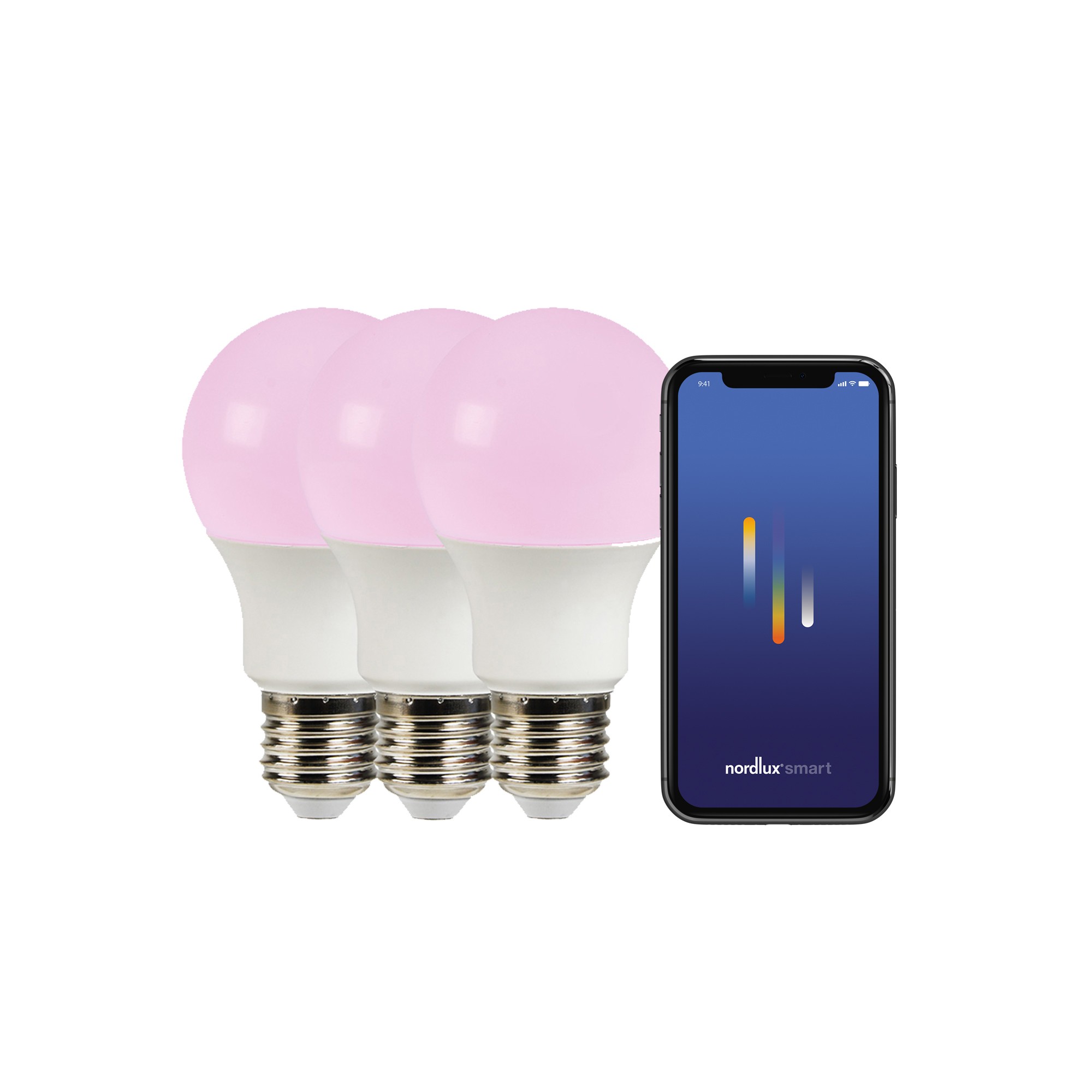 Zestaw 3 żarówek LED Nordlux SMART E27 A60 RGB 2200-6500 K 806 lm — biały, 2270052701