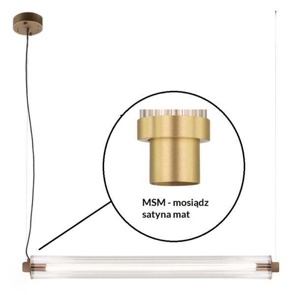 Lampa wisząca glamour Antigo MEREZI 4 – mosiądz, mosiądz połysk, LED 30 W, 3000 K – 5219- MP