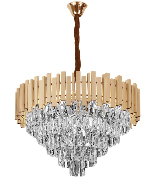 Lampa Wisząca z Kryształami G050-CP 50CM GOLD