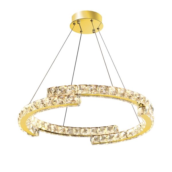 LAMPA SUFITOWA WISZĄCA LED APP1771-CP ZŁOTA 60cm