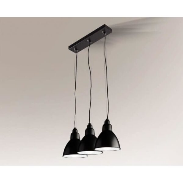 Lampa wisząca loftowa Antigo DAISEN – czarna, 3 × E27 – 5597