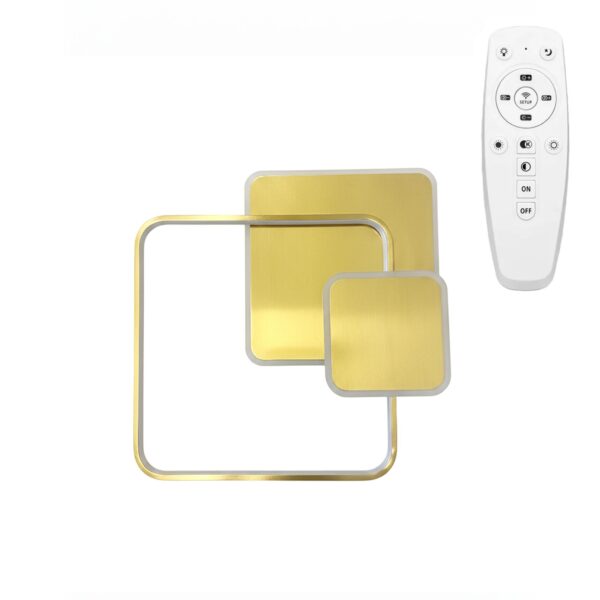 Lampa sufitowa APP1714-C plafon LED Złota Szczotkowana + pilot