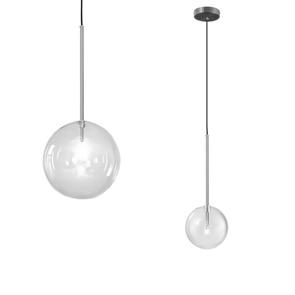 Lampa Sufitowa Wisząca Szklana Kula CZARNY CHROM 15cm APP1682-1CP