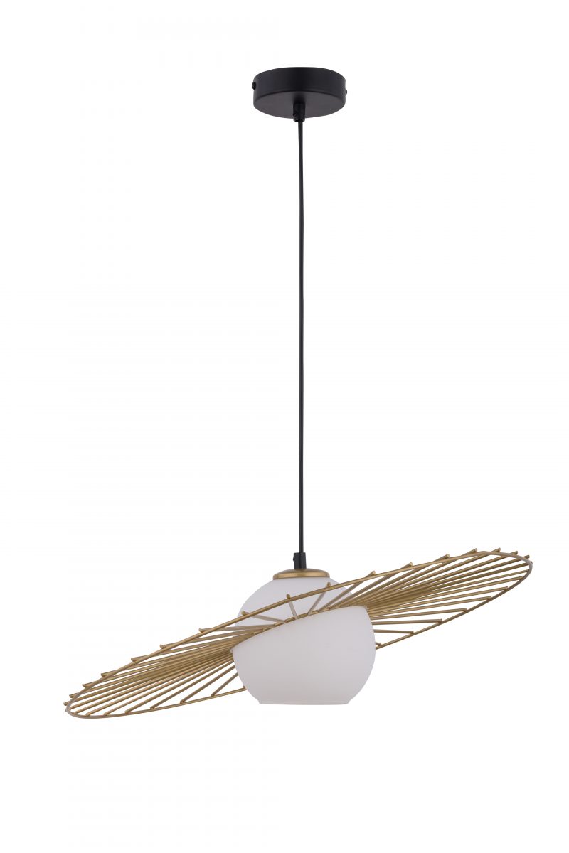Lampa wisząca minimalistyczna SOL 1 czarny_ złoty, 1 × E27 – Sigma Lighting 32037
