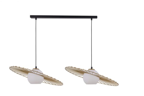 Lampa wisząca minimalistyczna SOL 2 czarny_ złoty, 2 × E27 – Sigma Lighting 32039
