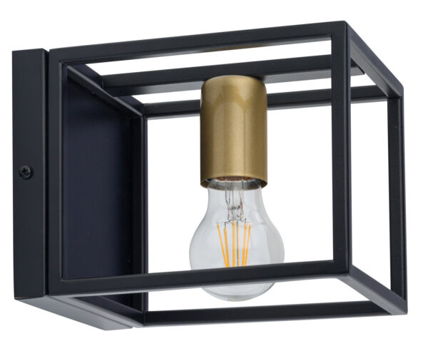 Kinkiet industrialny VIGO czarny/złoty, 1 × E27 – Sigma Lighting 32227