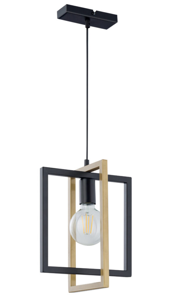 Lampa wisząca industrialna EDEN 1 czarny/złoty, 1 × E27 – Sigma Lighting 32230