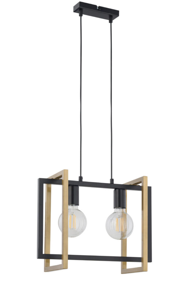Lampa wisząca industrialna EDEN 2 czarny/złoty, 2 × E27 – Sigma Lighting 32232