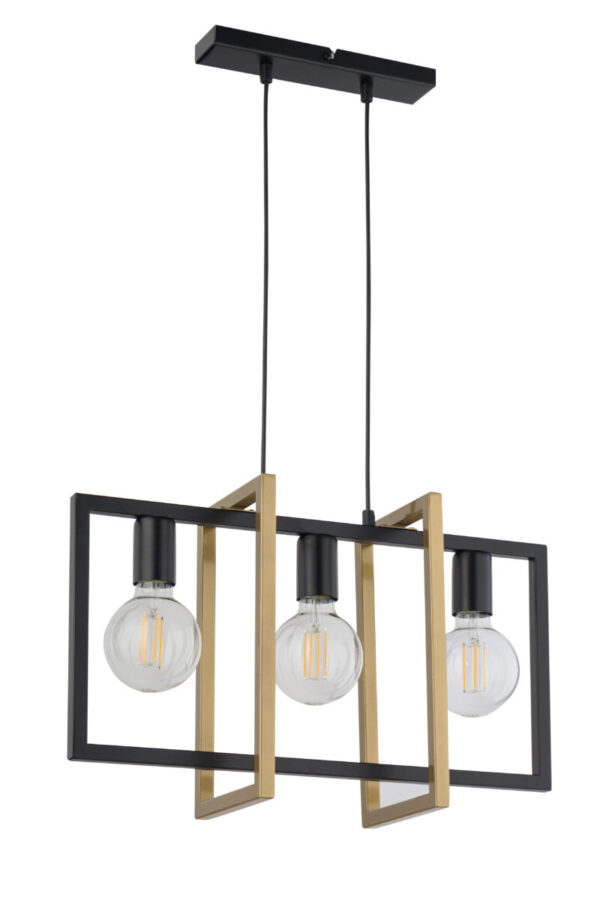 Lampa wisząca industrialna EDEN 3 czarny/złoty, 3 × E27 – Sigma Lighting 32234