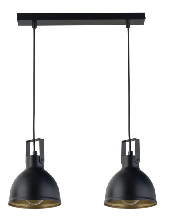 Lampa wisząca loftowa MARS 2 czarny/złoty, 2 × E27 – Sigma Lighting 32258