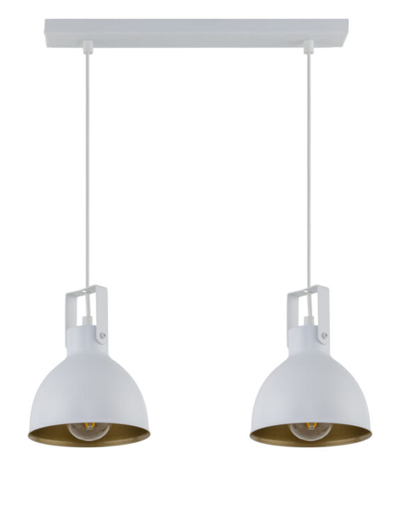 Lampa wisząca loftowa MARS 2 biały/złoty, 2 × E27 – Sigma Lighting 32259