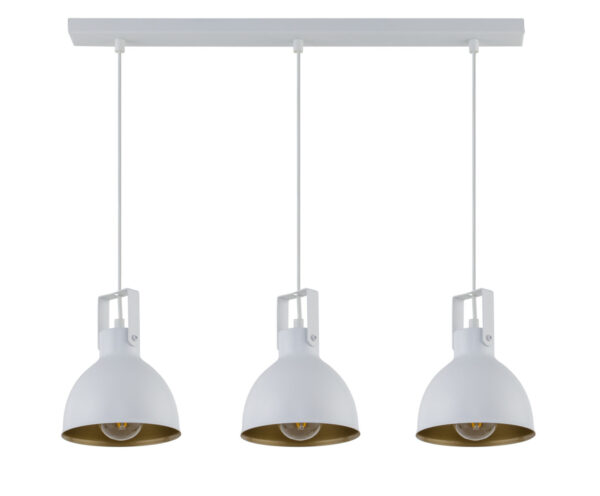 Lampa wisząca loftowa MARS 3 prosty biały/złoty, 3 × E27 – Sigma Lighting 32263