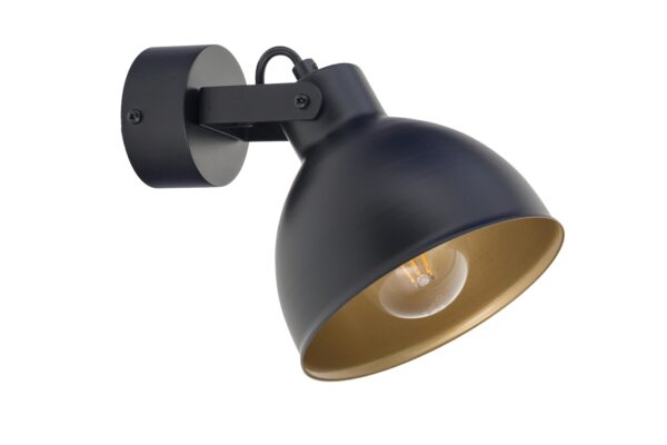 Kinkiet loftowy MARS czarny/złoty, 1 × E27 – Sigma Lighting 32264