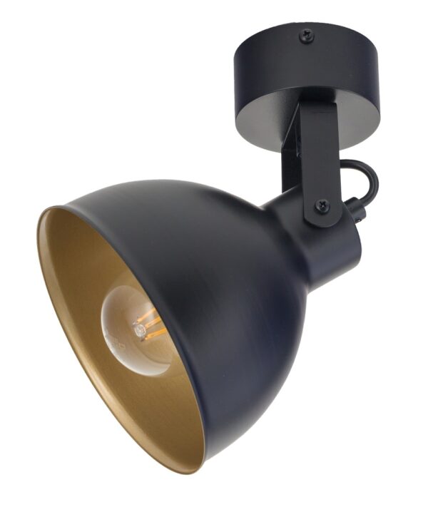 Plafon loftowy MARS 1 czarny/złoty, 1 × E27 – Sigma Lighting 32266