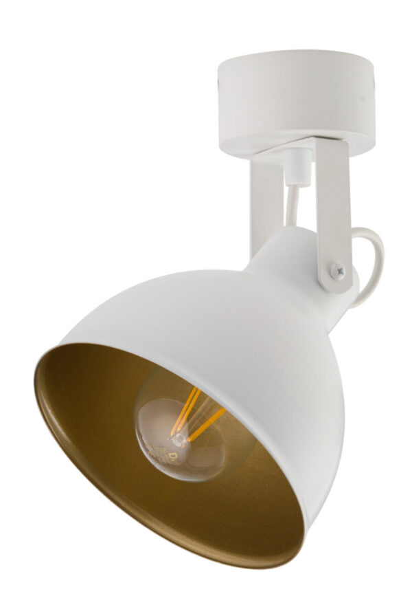 Plafon loftowy MARS 1 biały/złoty, 1 × E27 – Sigma Lighting 32267