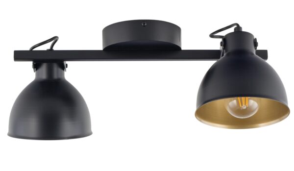 Plafon loftowy MARS 2 plafonczarny/złoty, 2 × E27 – Sigma Lighting 32268