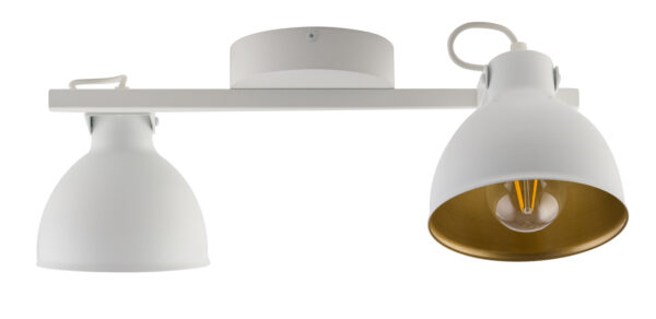Plafon loftowy MARS 2 biały/złoty, 2 × E27 – Sigma Lighting 32269
