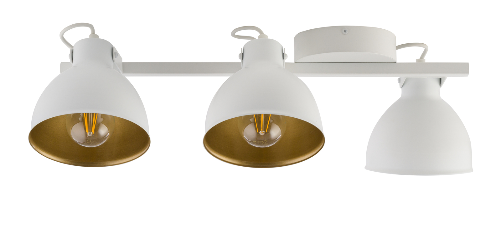 Plafon loftowy MARS 3 biały/złoty, 3 × E27 – Sigma Lighting 32271