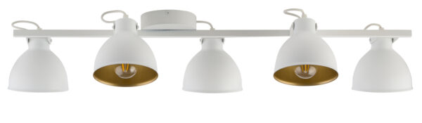 Plafon loftowy MARS 5 biały/złoty, 5 × E27 – Sigma Lighting 32275