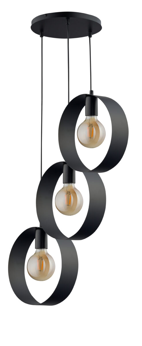 Lampa wisząca nowoczesna HAPPY 3 czarny, 2 × E27 – Sigma Lighting 32282