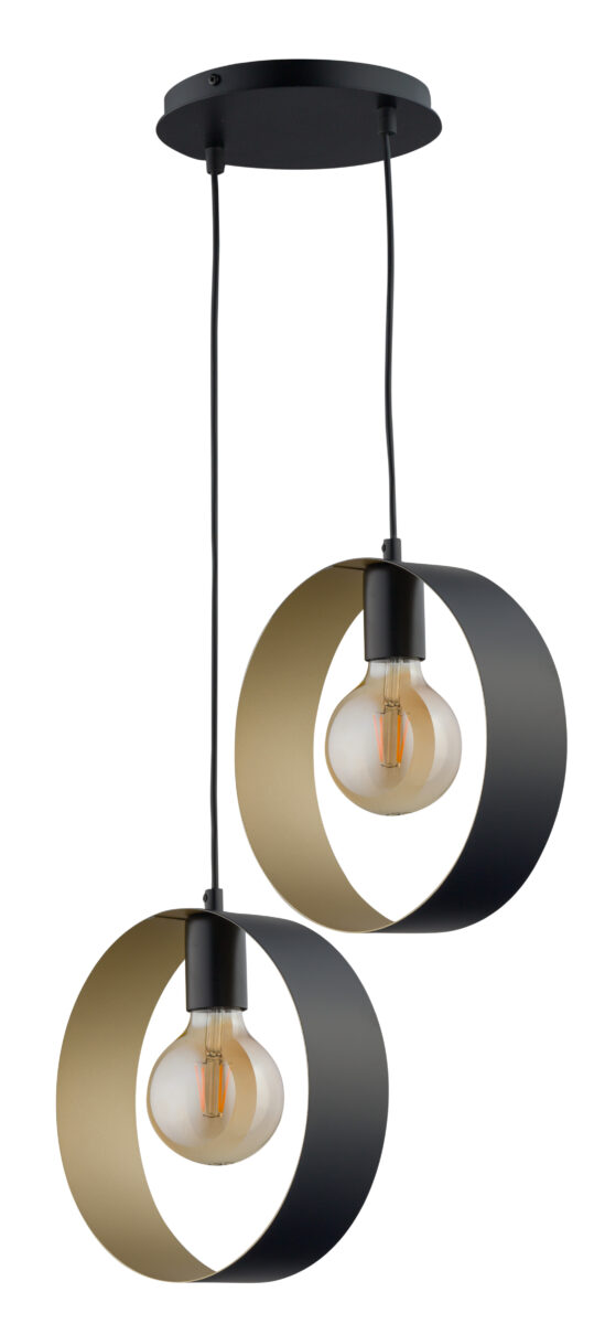 Lampa wisząca nowoczesna HAPPY 2 czarny/złoty, 3 × E27 – Sigma Lighting 32284