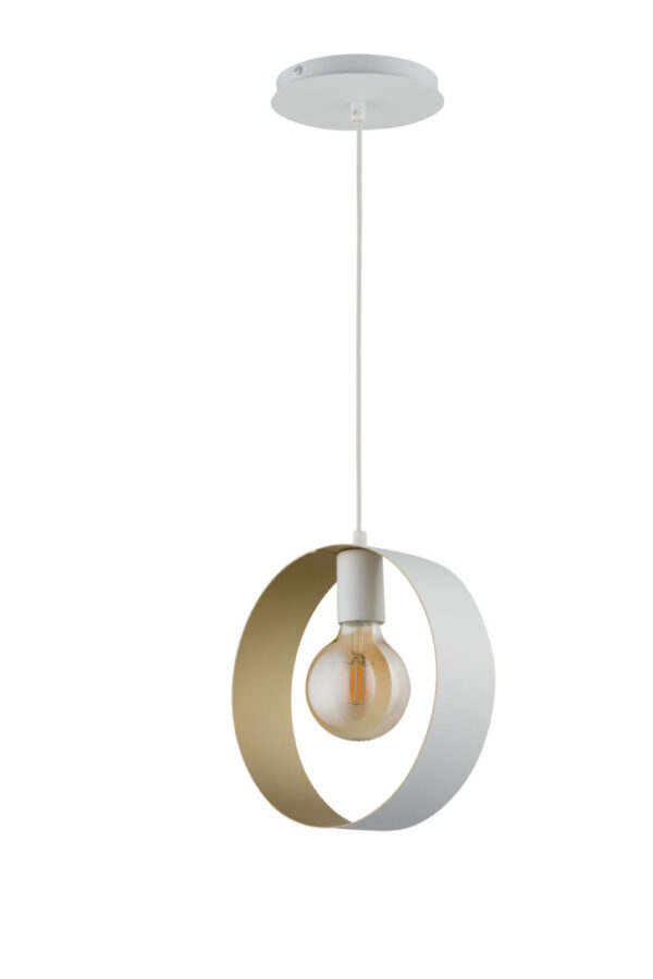 Lampa wisząca nowoczesna HAPPY 1 biały/złoty, 2 × E27 – Sigma Lighting 32289