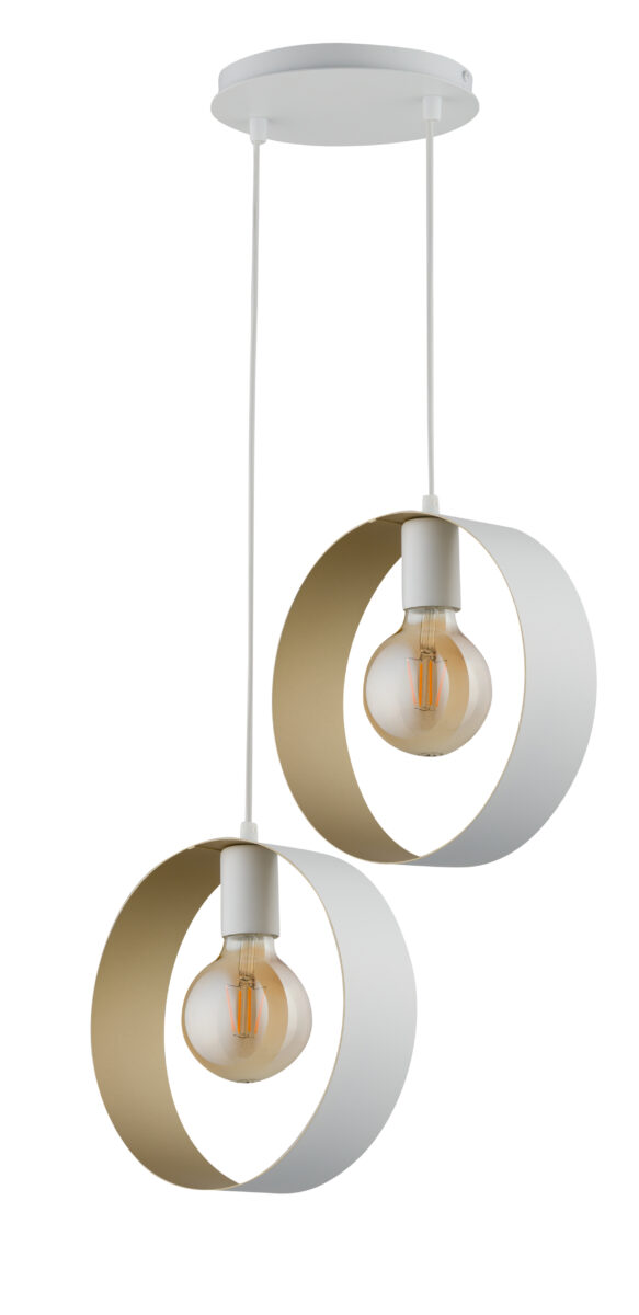 Lampa wisząca nowoczesna HAPPY 2 biały/złoty, 3 × E27 – Sigma Lighting 32290