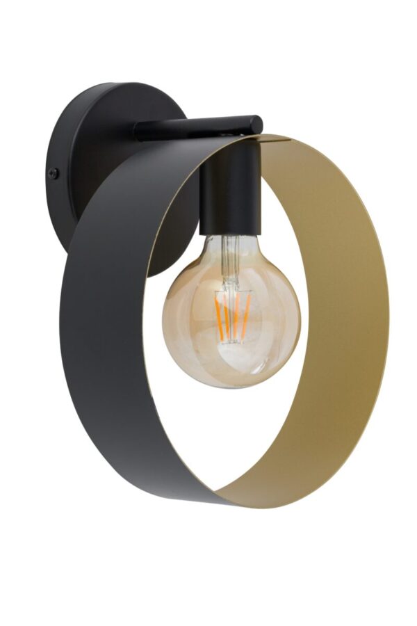 Kinkiet nowoczesny HAPPY czarny/złoty, 1 × E27 – Sigma Lighting 32305