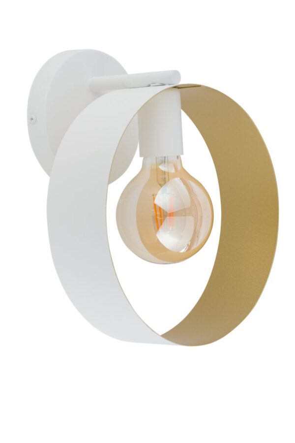 Kinkiet nowoczesny HAPPY biały/złoty, 1 × E27 – Sigma Lighting 32307