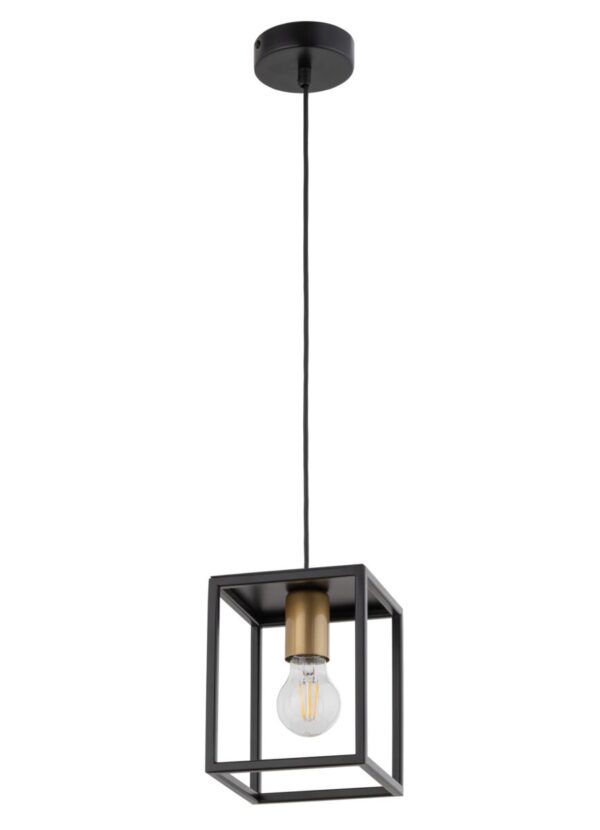 Lampa wisząca industrialna VIGO 1 czarny/złoty, 1 × E27 – Sigma Lighting 32353