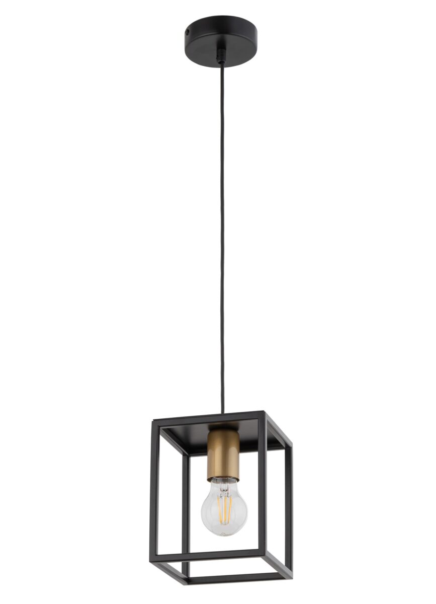 Lampa wisząca industrialna VIGO 1 czarny/złoty, 1 × E27 – Sigma Lighting 32353