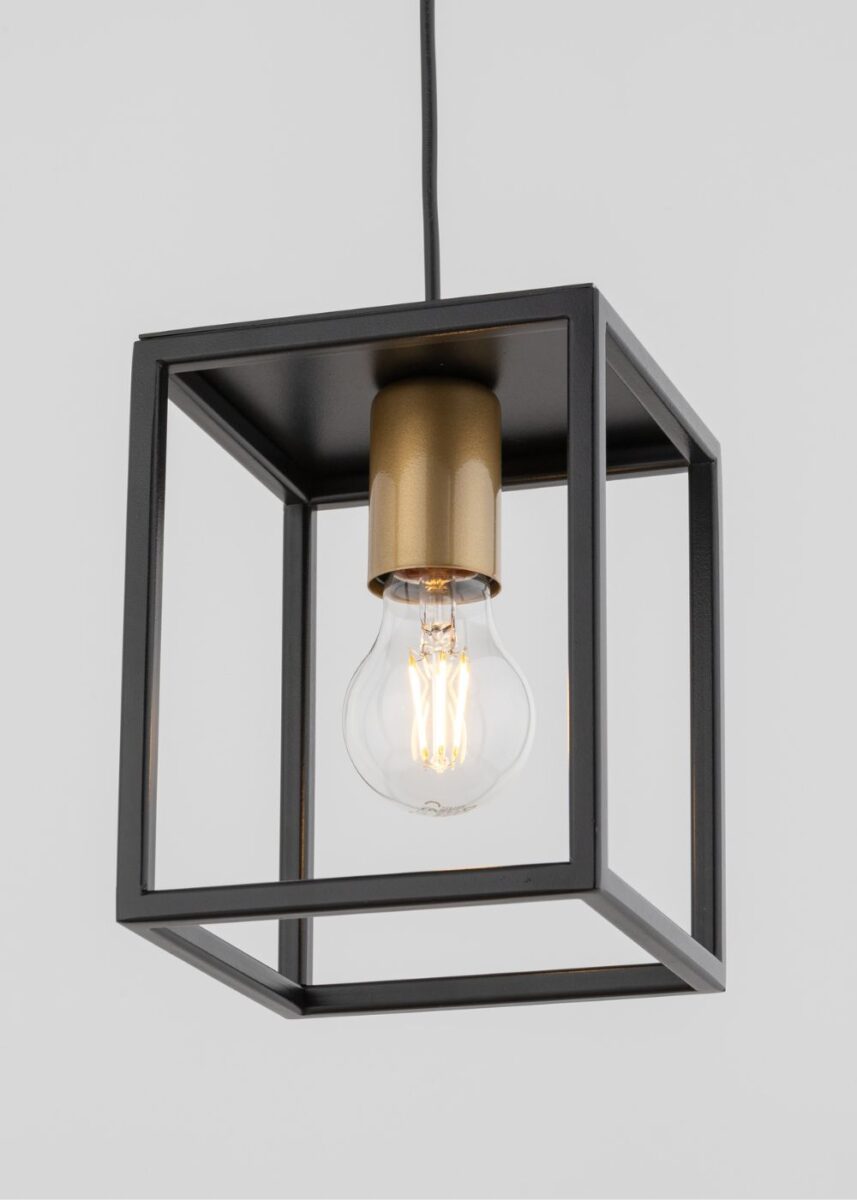 Lampa wisząca industrialna VIGO 1 czarny/złoty, 1 × E27 – Sigma Lighting 32353 - obrazek 2