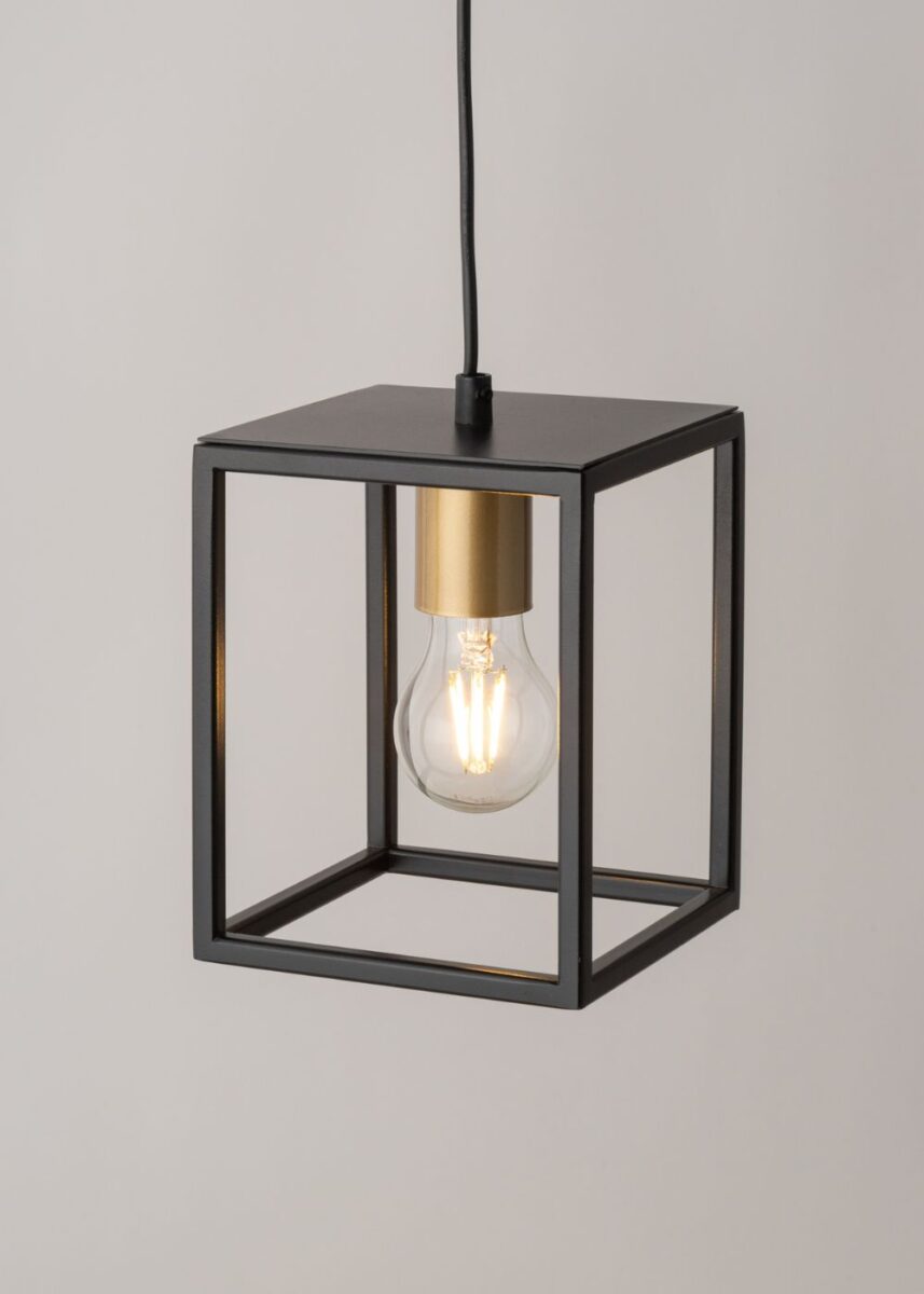 Lampa wisząca industrialna VIGO 1 czarny/złoty, 1 × E27 – Sigma Lighting 32353 - obrazek 3