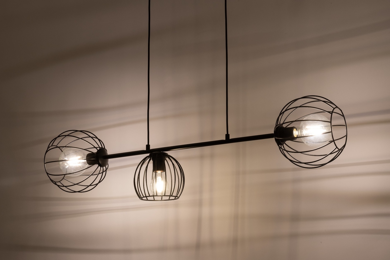 Lampa wisząca w stylu modern classic MADAM 3 czarny, 3 × E27 – Sigma Lighting 32370 - obrazek 3