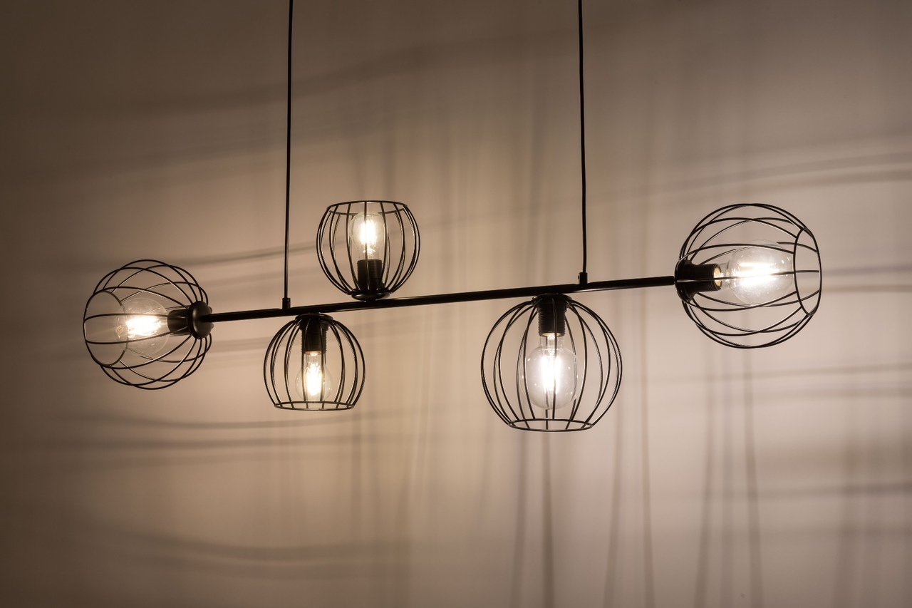 Lampa wisząca w stylu modern classic MADAM 5 czarny, 5 × E27 – Sigma Lighting 32372 - obrazek 3