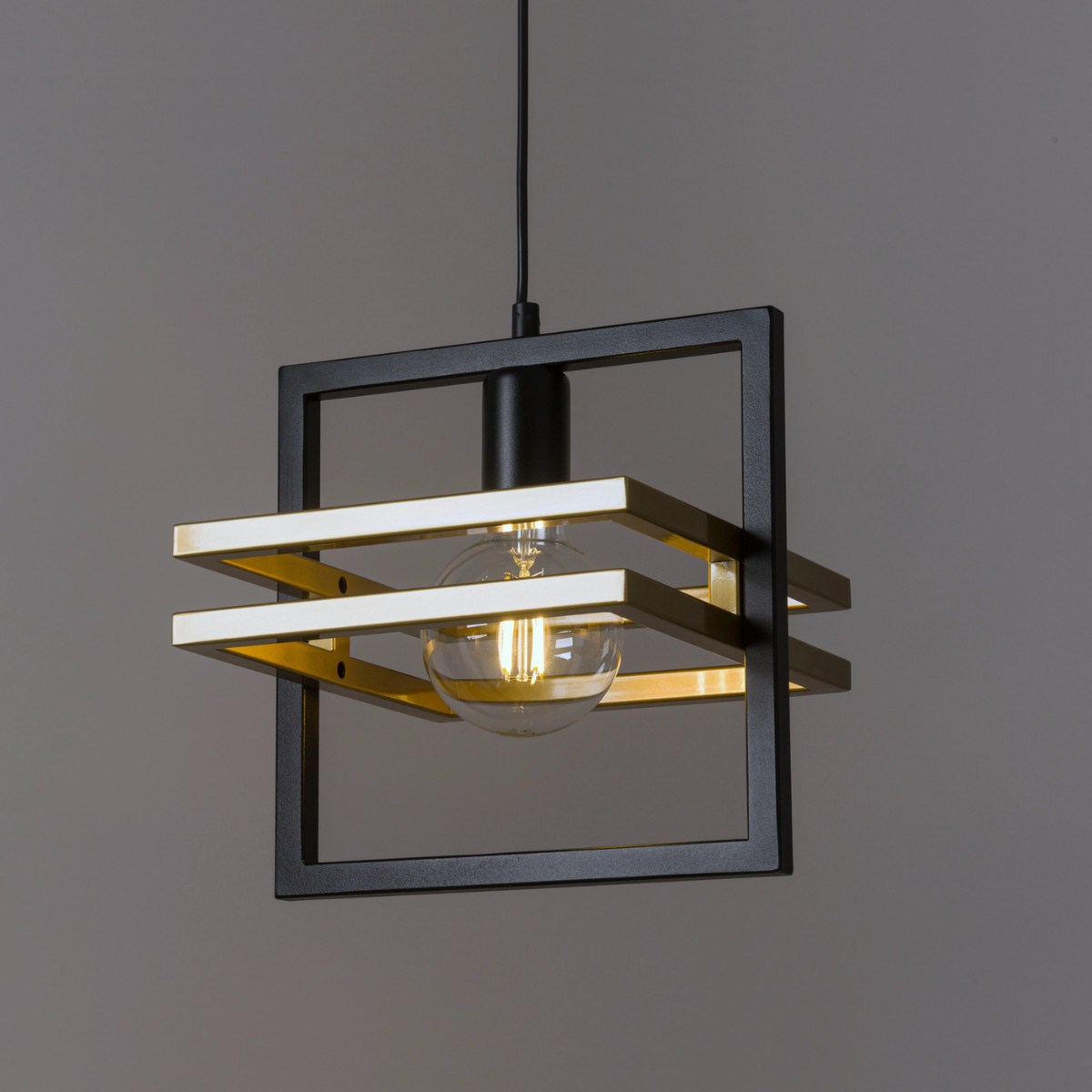 Lampa wisząca nowoczesna MERCI 1 czarny złoty, 1 × E27 – Sigma Lighting 32386 - obrazek 2