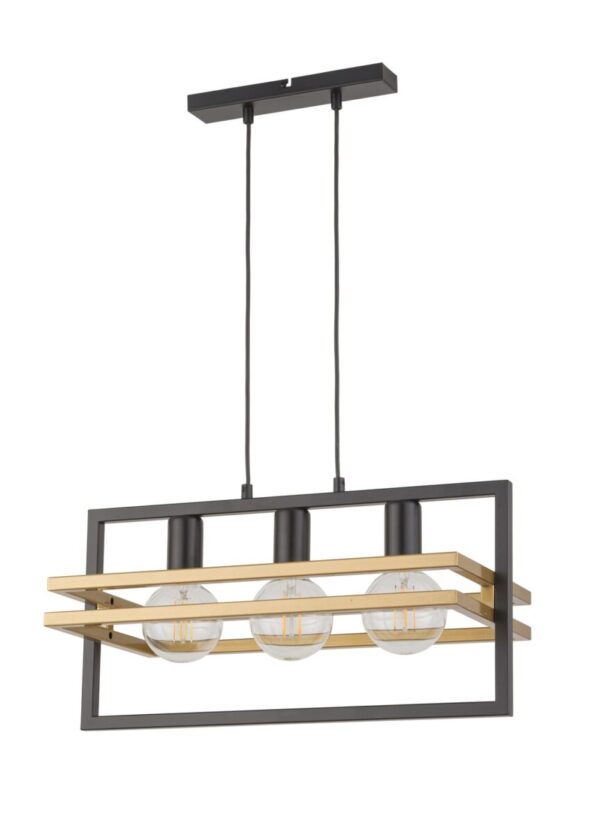 Lampa wisząca nowoczesna MERCI 3 czarny złoty, 3 × E27 – Sigma Lighting 32392
