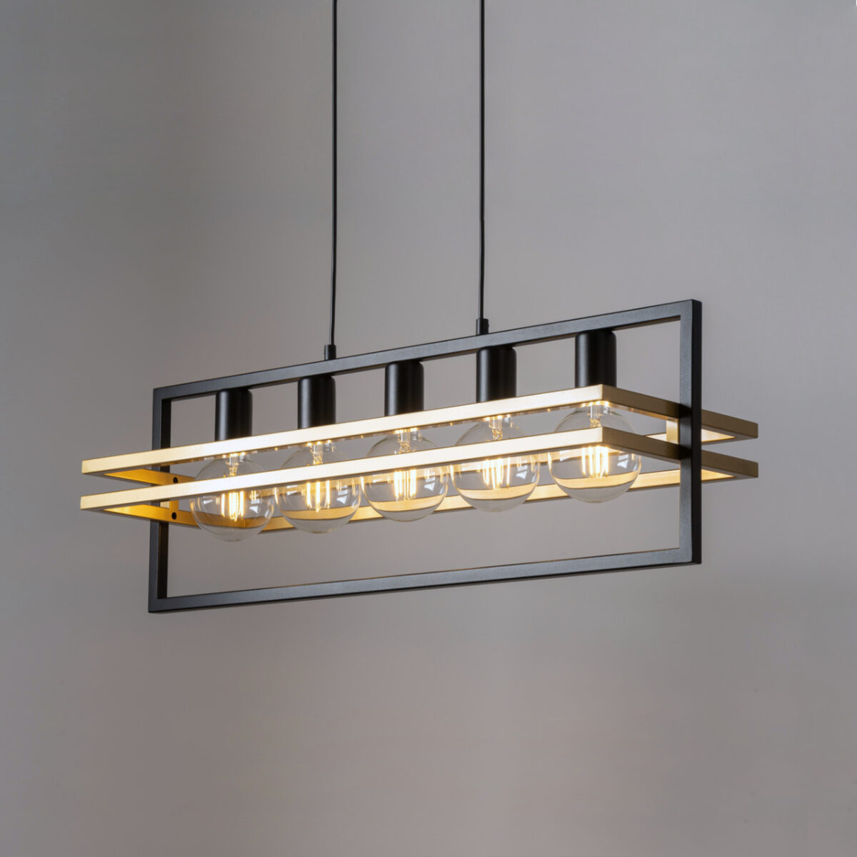 Lampa wisząca nowoczesna MERCI 5 czarny złoty, 5 × E27 – Sigma Lighting 32395 - obrazek 3