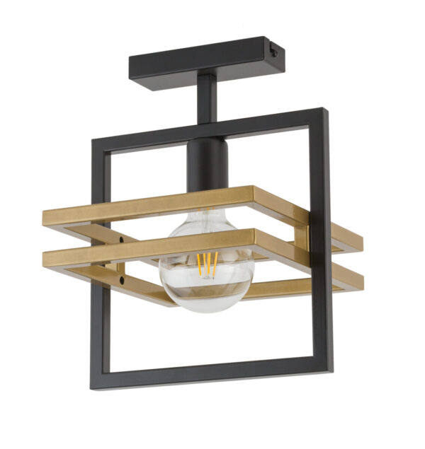 Plafon nowoczesny MERCI 1 czarny złoty, 1 × E27 – Sigma Lighting 32398