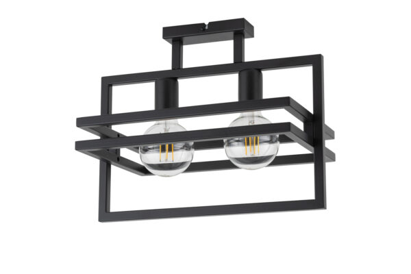 Plafon nowoczesny MERCI 2 czarny, 2 × E27 – Sigma Lighting 32403