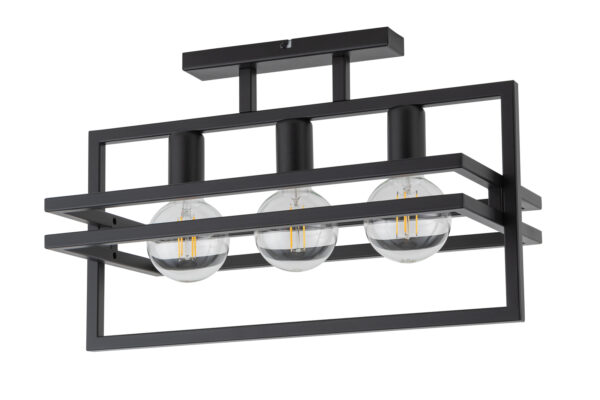 Plafon nowoczesny MERCI 3 czarny, 3 × E27 – Sigma Lighting 32406