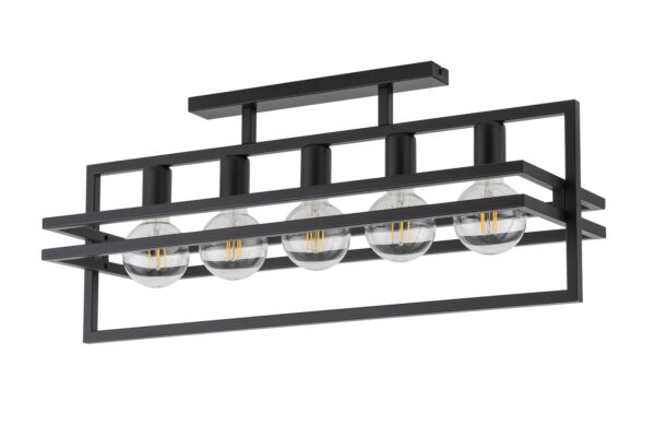 Plafon nowoczesny MERCI 5 czarny, 5 × E27 – Sigma Lighting 32409