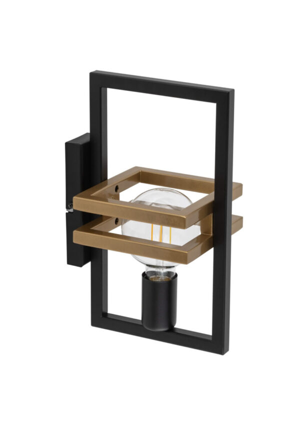Kinkiet nowoczesny MERCI czarny złoty, 1 × E27 – Sigma Lighting 32410