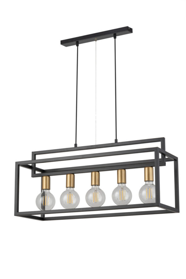 Lampa wisząca industrialna VIGO 5 czarny/złoty, 5 × E27 – Sigma Lighting 32443