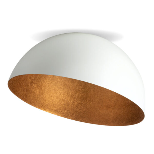 Plafon nowoczesny SFERA 90 biały/miedziany, 1 × E27 – Sigma Lighting 32459