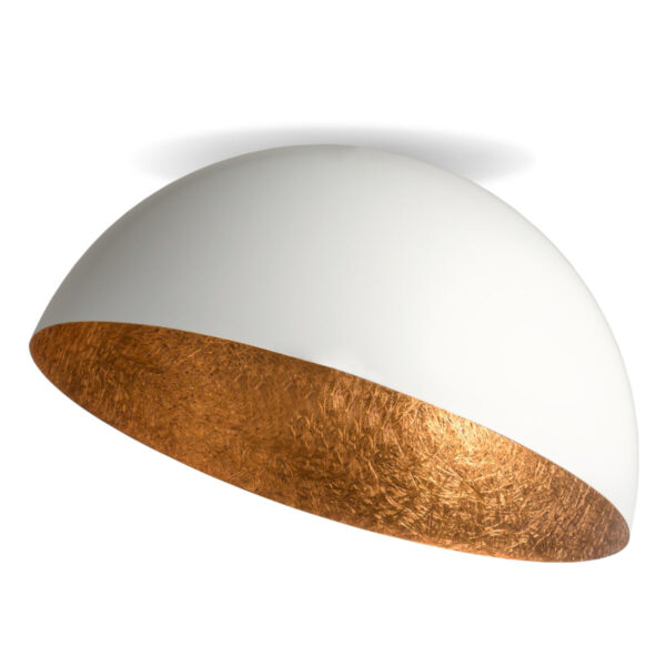 Plafon nowoczesny SFERA 35 biały/miedziany, 1 × E27 – Sigma Lighting 32462