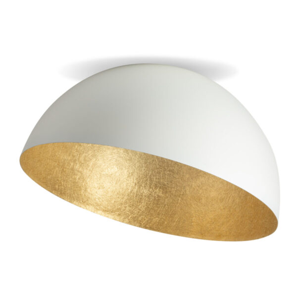 Plafon w stylu glamour SFERA 90 biały/złoty, 1 × E27 – Sigma Lighting 32463