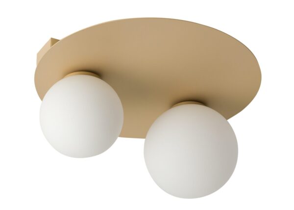 Plafon nowoczesny ARGON 2 koło złoty beż, 2 × G9 – Sigma Lighting 33268
