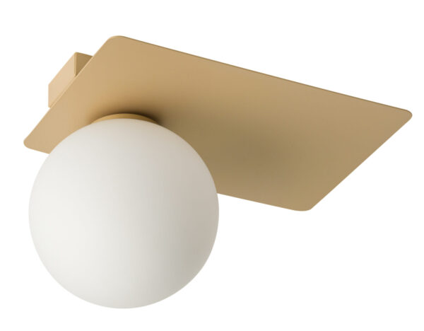 Plafon nowoczesny ARGON 1 prostokąt złoty beż, 1 × G9 – Sigma Lighting 33274